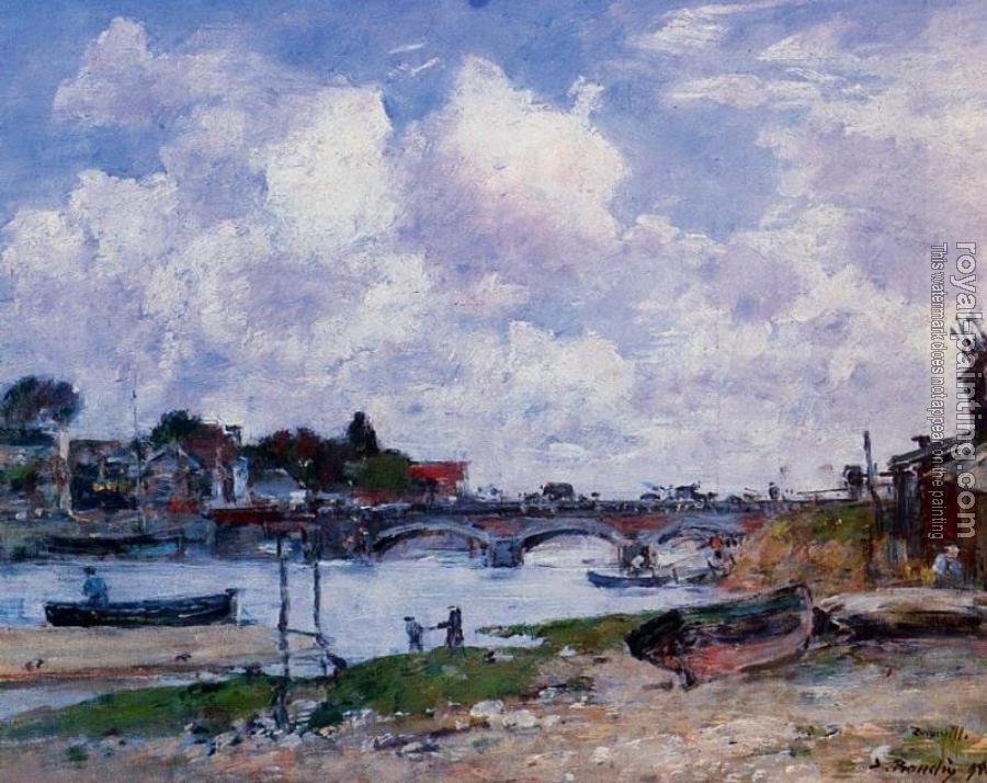 Eugene Boudin : The Bridge over the Toques at Deauville
